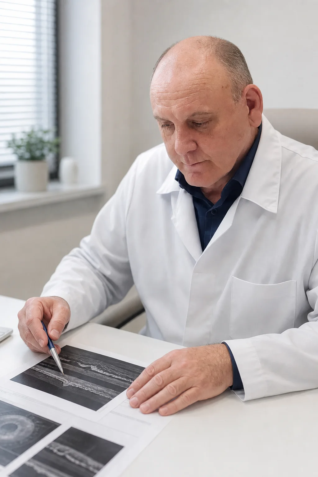 Dr. Roberto Conte analisando exames de imagem da córnea